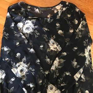 Lane Bryant Navy Floral Top